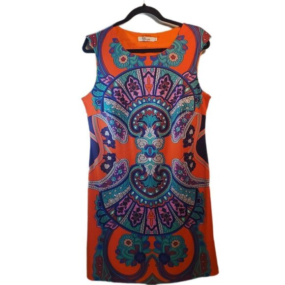 ARYEH Anthropologie Mini Dress Retro Geometric Print Boho Lg Stretch Sleeveless - Picture 1 of 8